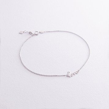 Браслет "Love" у білому золоті на ногу б05229 б05229 фото