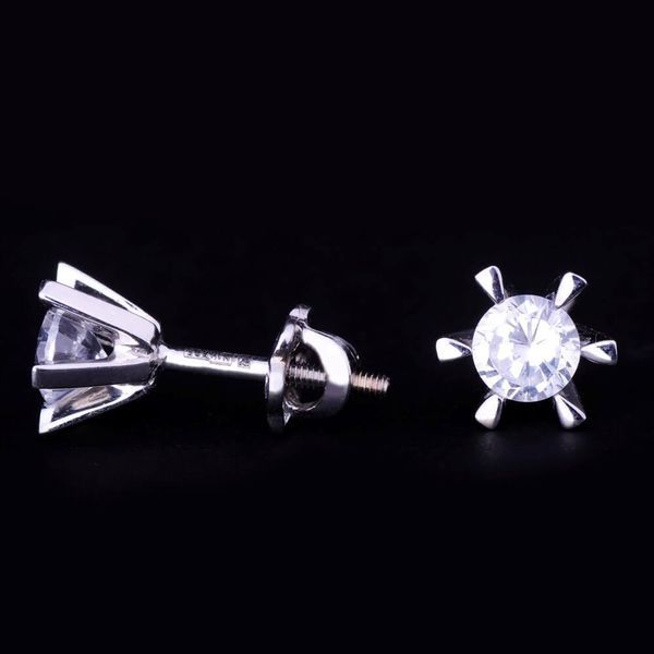 Серьги-пусеты из золота с фианитами, 7 мм 822867 822867 фото