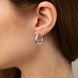 Золотые серьги-кольца с фианитами из белого золота 827237 827237 фото 5