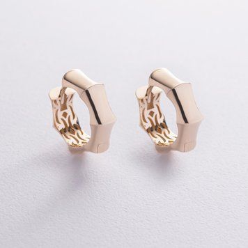 Сережки-кільця Selesta з жовтого золота 826406 826406 фото