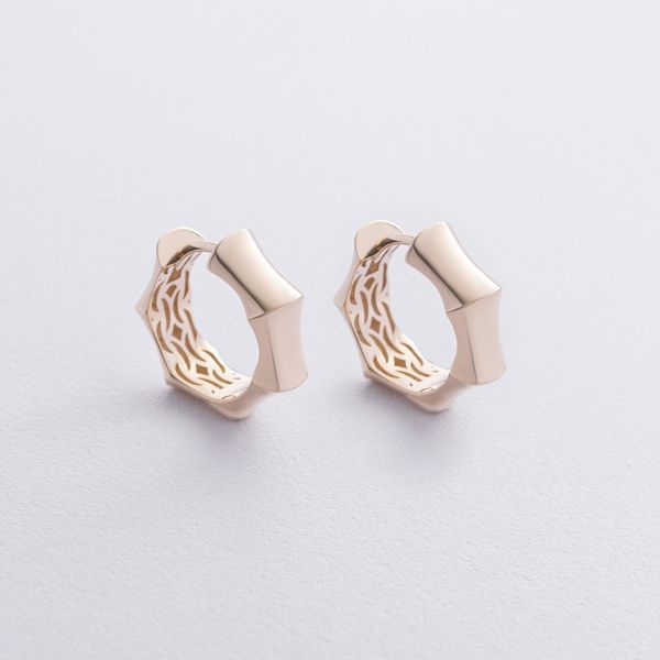 Серьги-кольца Selesta из жёлтого золота 826406 826406 фото