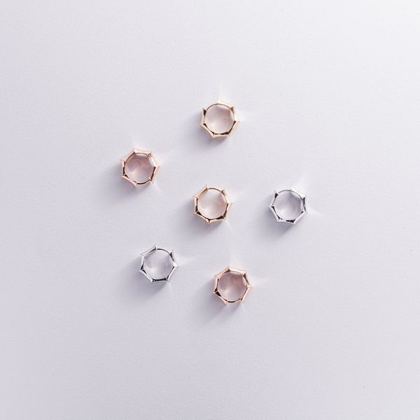 Серьги-кольца Selesta из жёлтого золота 826406 826406 фото