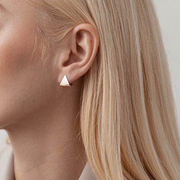 Сережки Трикутники з червоного золота 826598 826598 фото