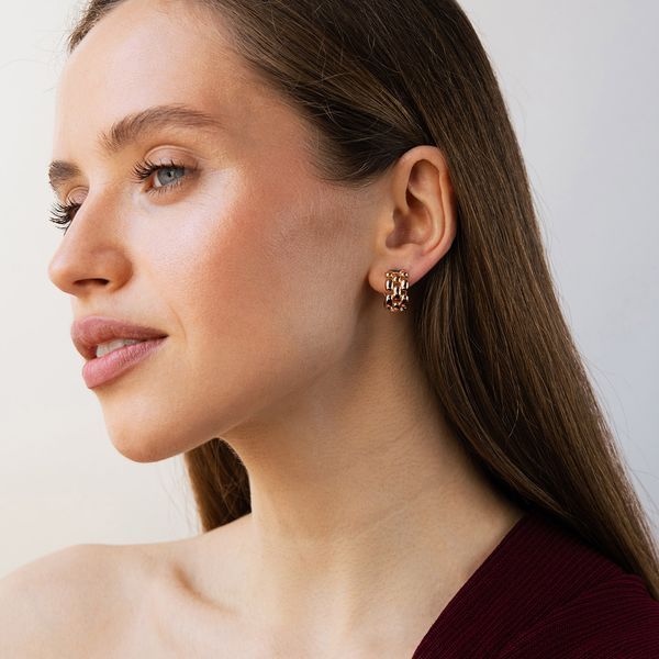 Сережки-кільця Charlie у червоному золоті 825823 825823 фото