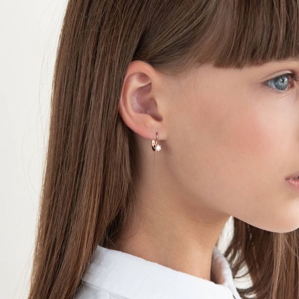 Дитячі золоті сережки з фіанітами с05763 с05763 фото