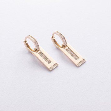 Сережки в жовтому золоті (фіаніти) с09226 с09226 фото