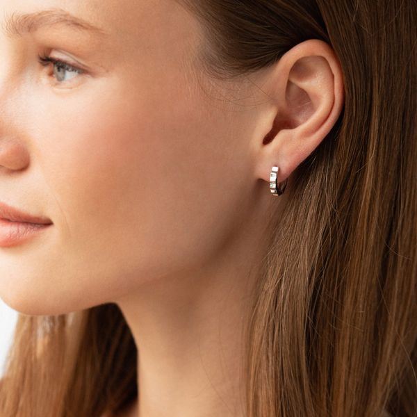 Сережки - кільця Ruby з білого золота 826722 826722 фото