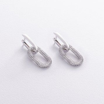 Сережки "Daniela" з фіанітами (біле золото) с09032 с09032 фото