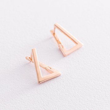 Сережки Імпровізація з червоного золота 826311 826311 фото