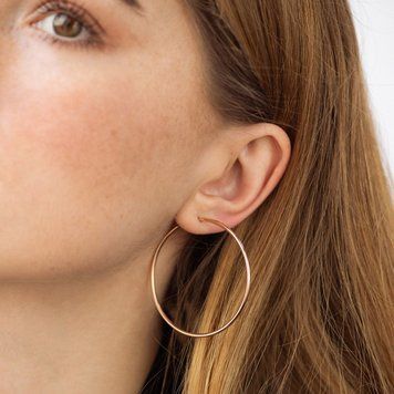 Серьги - кольца из красного золота размером 4,8 см 826839 826839 фото
