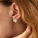 Серьги Клевер на английской застёжке из белого золота 828516 828516 фото 2