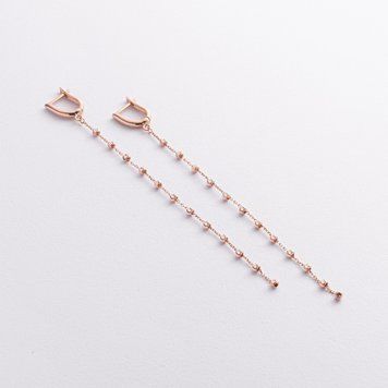 Серьги Шарики на цепочке из красного золота 825726 825726 фото