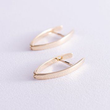Серьги Минимализм из жёлтого золота 826743 826743 фото