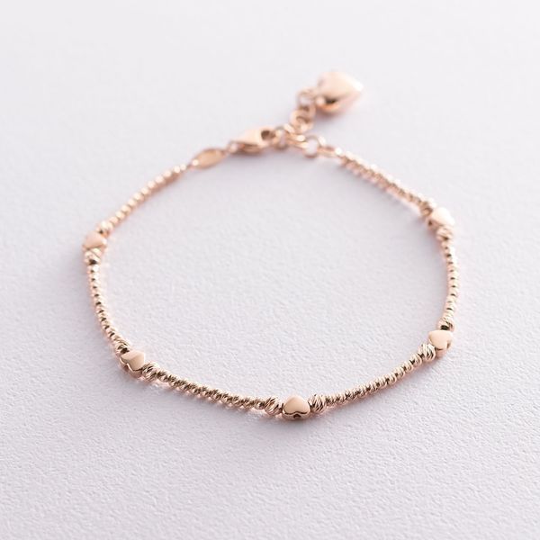 Золотой браслет Сердечко из красного золота 811856 811856 фото