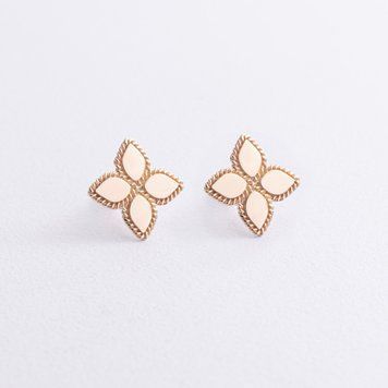 Сережки - пусети Конюшина з жовтого золота 826795 826795 фото