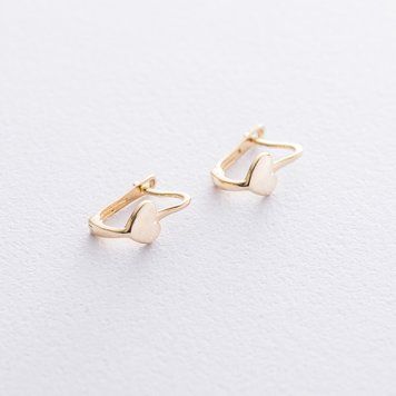 Дитячі золоті сережки "Сердечка" с04803 с04803 фото