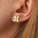 Сережки - пусети Конюшина з жовтого золота 826795 826795 фото 4