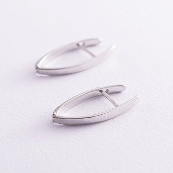 Серьги Минимализм из белого золота 826747 826747 фото