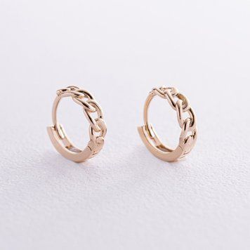 Сережки-кільця Ланцюжки у жовтому золоті 825833 825833 фото
