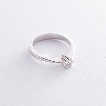 Заручальна каблучка в білому золоті (діамант) км0396 км0396_15 фото
