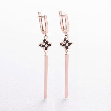 Золоті сережки "Конюшина" (емаль) с09709 с09709 фото