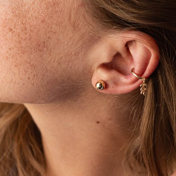 Сережки - пусети "Шарики" у жовтому золоті (6 мм) с06755 с06755 фото