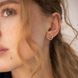 Золотые серьги-пусеты Сердечки с фианитами из красного золота 827350 827350 фото 1