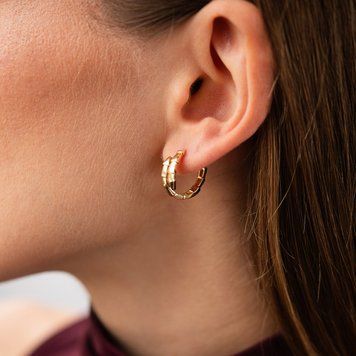 Сережки-кільця Змії у жовтому золоті 825888 825888 фото