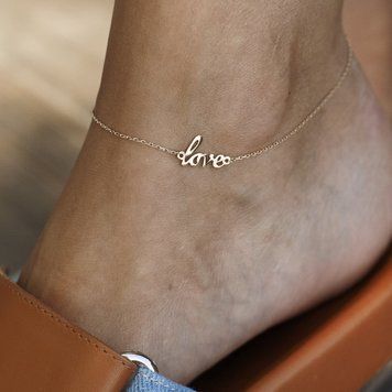 Золотий браслет на ногу "Love" б03685 б03685 фото