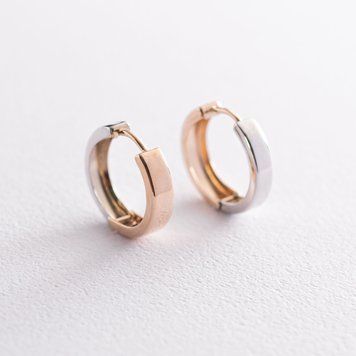 Серьги-кольца из белого и красного золота 826373 826373 фото