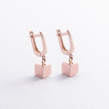 Серьги Кубики из красного золота 826854 826854 фото