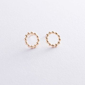 Серьги-пусеты Гармония из жёлтого золота 826856 826856 фото