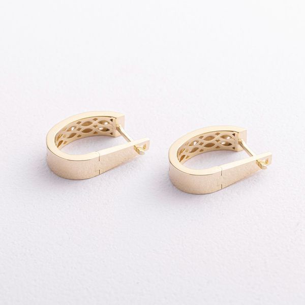 Сережки "Конюшина" з фіанітами (жовте золото) с09685 с09685 фото