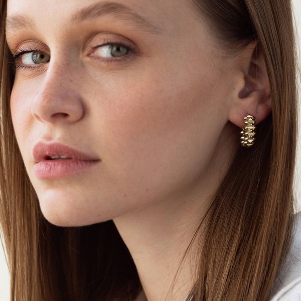 Сережки-кільця Gemma в жовтому золоті 825792 825792 фото