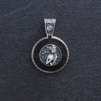 Срібний кулон "Знак зодіаку Діва" з ебеном 1041діва 1041діва фото