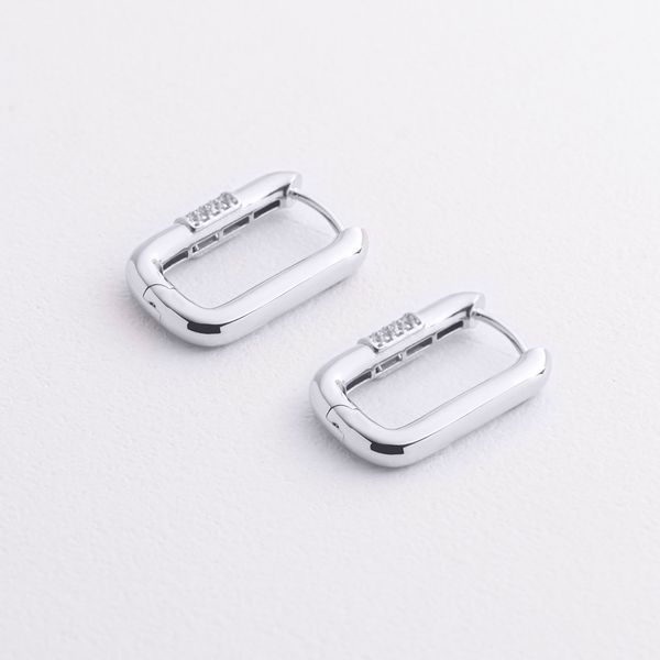 Сережки "Isabel" з фіанітами (біле золото) с09582 с09582 фото