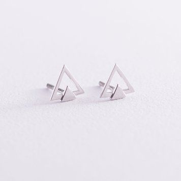 Серьги-пусеты Треугольники из белого золота 826763 826763 фото