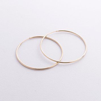 Золоті сережки-кільця 4,8 см з жовтого золота 826237 826237 фото