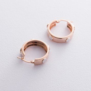 Серьги - кольца из красного и белого золота 826864 826864 фото
