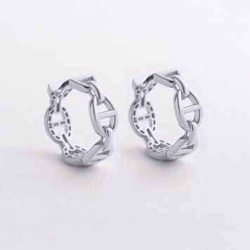 Сережки-кільця Helen у білому золоті 825800 825800 фото