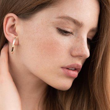 Серьги Минимализм из красного золота 826775 826775 фото
