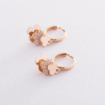 Золоті сережки-кільця Конюшина с06706 с06706 фото