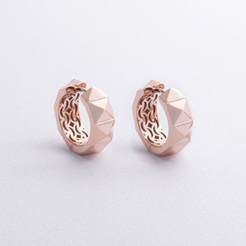 Сережки - кільця Luisa з червоного золота 826726 826726 фото