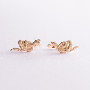 Сережки "Змії" у жовтому золоті с07968 с07968 фото